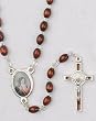 St. Benedict Rosary with 6mm Wood Beads - 20" Length - MADE IN ITALY