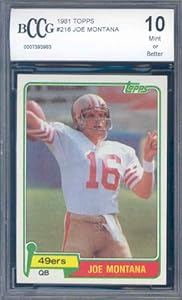 1981 Topps #216 JOE MONTANA 49ers rookie rc Graded BGS BCCG 10 MINT+