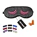 NMM Global 100% Mulberry Silk Sleep Mask Blackout, Cute Natural Sleeping Mask with Adjustable Elastic Strap, Satin Eye Cover for Men Women Adults (Red Eyelashes)