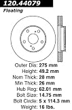 Centric Parts 120.44079 Premium Brake Rotor