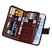 iPhone 5 case, iPhone 5s Wallet case, BRG [Wristlet] [6 Card Holder] [Magnetic Detachable] PU Leather Folio Flip Credit Card Slots Cash Holder Wrist Strap Case for Apple iPhone 5 5s, (Brown)