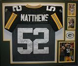 CLAY MATTHEWS AUTOGRAPHED SIGNED GREEN BAY PACKERS JERSEY FRAMED GAI COA