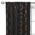 Home Hourglass Embroidered Window Panel - Black