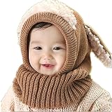 （ショコラ）chocola 選べるカラー ベビー＆キッズ用 耳や首まであったか うさぎちゃんニット帽 (ブラウン)