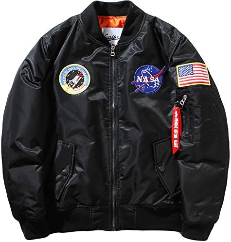 GXGSX Men's Classic MA-1 Bomber Jacket with Patches