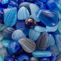 Czech Glass Bead Mix Assorted Shapes Cobalt Blue (2 Ounce)