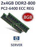 Produkt-Bild: Dual Channel Kit: Samsung 2 x 4 GB = 8GB 240 pin DDR2-800 ECC Registered DIMM (800Mhz, PC2-6400R, CL6) - entspricht HP Teilenummer HP PART# 497767-B21 passend f&uuml;r HP Compaq Server Proliant BL465c G6 + BL495 G6 + BL685c G6 + DL165 G6 + DL385 G5P + DL385 G6 + DL585 G6 + DL785 G6 + SL165z G6