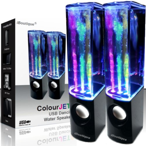 Buy iBoutiqueÂ® ColourJets USB Dancing Water Speakers (Jet Black) - for PC, Mac, MP3 Players, Mobile Phones inc. iPhone & Tablets Promo Offer