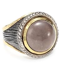Stella Flame "Byzantia" Cabachon and Diamond Ring, Size 7