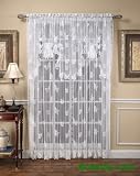 Butterfly Lace 56 inches wide x 38 inches long Swag in Ivory