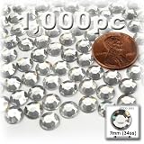 1,000pc Loose flatback Acrylic Rhinestones Round 7mm - 34ss flatback Crystal Clear