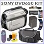 Sony DCR-DVD650 DVD Handycam� Camcorder + 8GB Memory Stick + Sony Case + Extra Battery + Camcorder Deluxe Accessory Kit