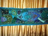 Spectacular Zardozi India Sari Tapestry Wall Hanging Table Runner