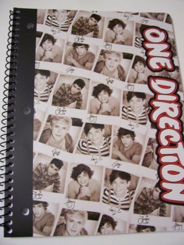 One Direction (1D) Spiral Notebook ~ Signatures and Pictures (70 Sheets, 140 Pages; Wide Ruled)