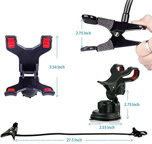 zolink cell phone clip holder stand gooseneck clip clamp mount on car,desk,table for iphone 5,4s,3gs,ipod,gps,PDA,samsung galaxy,HTC, nokia,lg,blackberry holder ect. (clip on car + goose clip mount +smart phone holder - black)