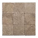 Seagrass / Rustic Green Limestone 4 X 4 Tumbled Field Tile - Box of 5 sq. ft.