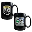 Columbus Crew MLS 2pc Black Ceramic Mug Set - Primary Team Logo & MLS Logo by Great American Products