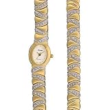 NICOLET Women's Gold-Tone Swarovski Crystals Watch and Bracelet Two Piece Set. Model: NC-4001W