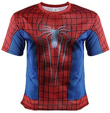 Compression Shirt Men's Superman Iron man 3D Print T-Shirt Tight Workout Clothes (4XL, 09)