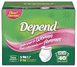 Depend Extra Absorbent Female Underwear, Small-Medium, 40-Count Packages