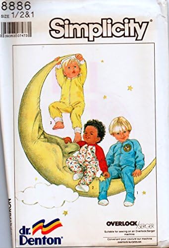 Simplicity Pattern #8886 Size 1/2 & 1 - dr. Denton Toddler Sleepwear