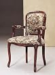 Dark Oak Finish 18th Century Antique Style Italian Imperial Arm Petite Accent Chair