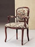 Dark Oak Finish 18th Century Antique Style Italian Imperial Arm Petite Accent Chair Dark Oak Finish 18th Century Antique Style Italian Imperial Arm Petite Accent Chair