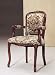 Dark Oak Finish 18th Century Antique Style Italian Imperial Arm Petite Accent Chair