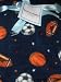 All Sports Balls on Plush Navy Blue Baby Blanket Boys Security Blankie