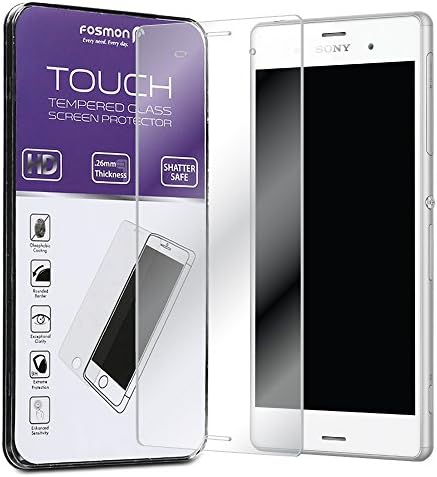 Fosmon TOUCH Crystal Clear 0.26mm Shatter Proof Tempered Glass Screen Protector Shield for Sony Xperia Z3 - 1 Pack