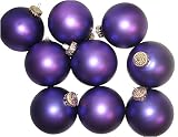 Review Season's Designs  / Set of 9 Matte Violet Glass Ball Christmas Ornaments 2.75