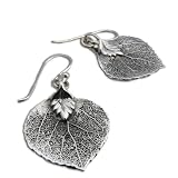 Bodhi Leaf Buddhist Earrings - Sterling Silver