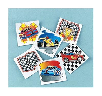 72 RACING nascar auto race car TATTOOS temporary kids birthday party favors