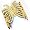 Golden Sun Butterfly Crystal On Faux Suede Band Bracelet With Button Clasp