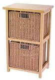 Natural Rattan and Wood 2 drawer
