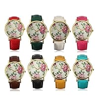 Vintage Blume Armbanduhr Basel-Stil Quar...