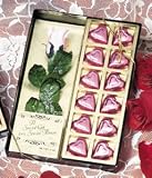 Satin Pink Rose with Chocolate Hearts