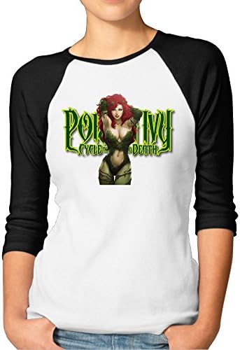DDTD Poison Ivy Women's 3/4 Sleeve Raglan Tee Black XXL