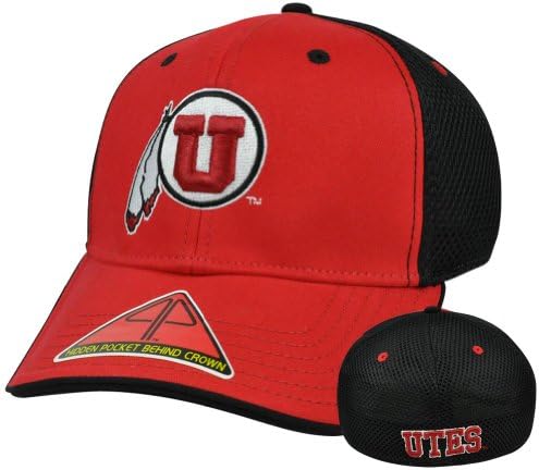 NCAA Butter Pro Pocket Stretch Flex Fit S/M Constructed Hat Cap Mesh Utah Utes