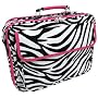 17" Zebra Print Nylon Laptop Computer Case Pink Trim