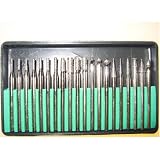Pro-Quality 20-Piece Diamond-Point Bit Set for Rotary Tool - Glass, Stone, Ceramic