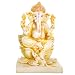 Cream Ganesh Statue on Lotus