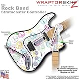 Kearas Peace Signs on White WraptorSkinz Skin fits Rock Band Stratocaster G ....