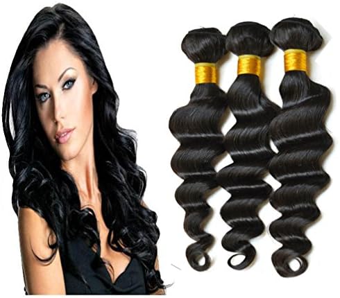 Dream Virgin Hair Malaysian Virgin Human Hair Weave 3 Bundles Unprocessed Human Hair Extensions Loose Wave Natural Color Can Be Dyed and Bleached Tangle Free.(26/28/30)