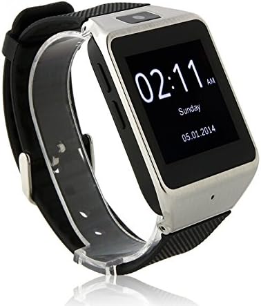 Zwatch Smart Watch Bluetooth Companion for Android Smart Phone (NOT SUPPORT IPHONE) with 8GB ROM 1.54inch MTK6260 CPU (SILVER+BLACK)