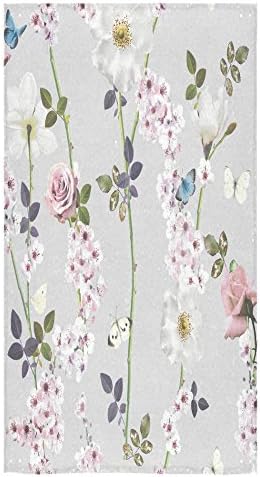 Beautiful Cherry Blossom Tree, Sakura Flower Pattern Sale Custom Bath Towels Large Soft and Comfortable Travel Beach Bathroom Shower Washcloth Wrap for Men/Women 80% Polyester 20% Cotton, (30" x 56")