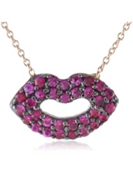 Kismet by Milka Ruby Lip Necklace, 16.9"