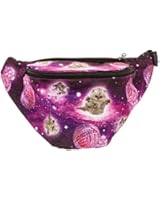 KANDYPACK Galaxy Cat Fanny Pack - Cute Cool Rave Festival Waist Bag with Hidden Pocket