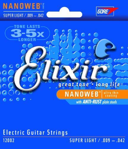 Elixir エリクサー エレキギター弦 #12002 ナノウェブ スーパーライト　#12002
