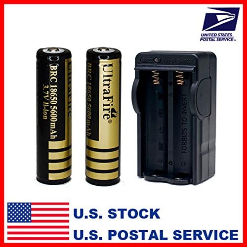 2 x 18650 Torch Flashlight 3.7V 5600mAh Lithium Li-ion Rechargeable Battery Digital Smart Charger